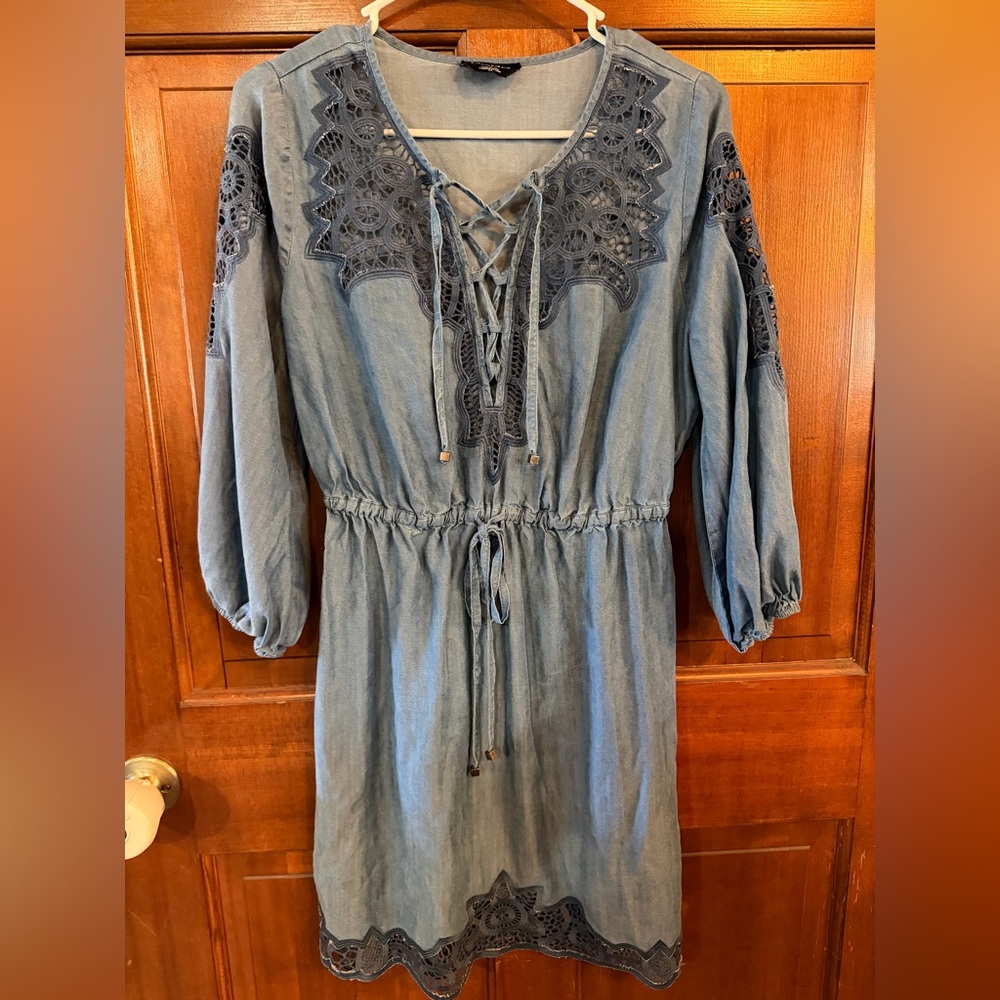 Bebe Light Blue Denim Dress